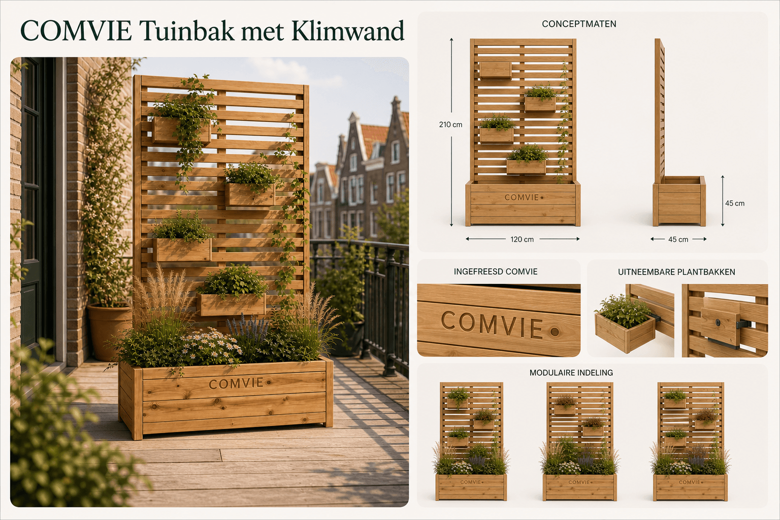 Tuinbak met Klimwand, vrijstaand product